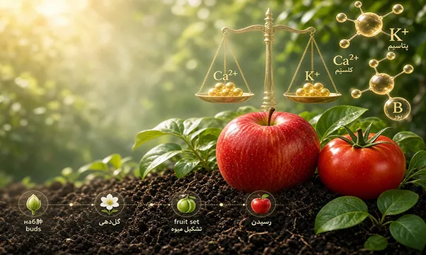 1. افزایش میوهدهی با مهندسی زمانبندی، تعادل کاتیونی و انتخاب کود
